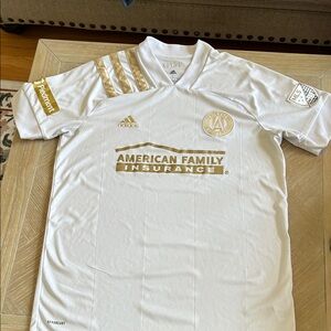 adidas White and Gold Atlanta United Alternate Jersey